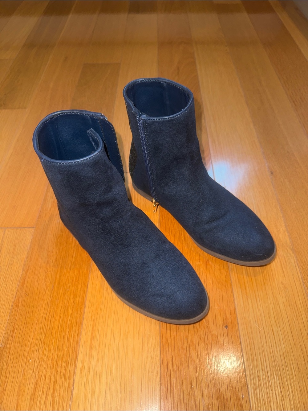 Girls navy Crewcuts booties size K2 (little kid)